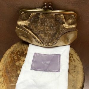 Coach metallic gold evening purse